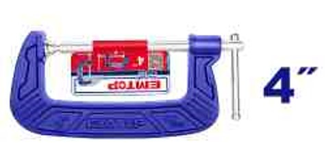 G Clamp 4"/100mm, Malleable Cast Iron, T-Shaped Thread, Paper Card Packed